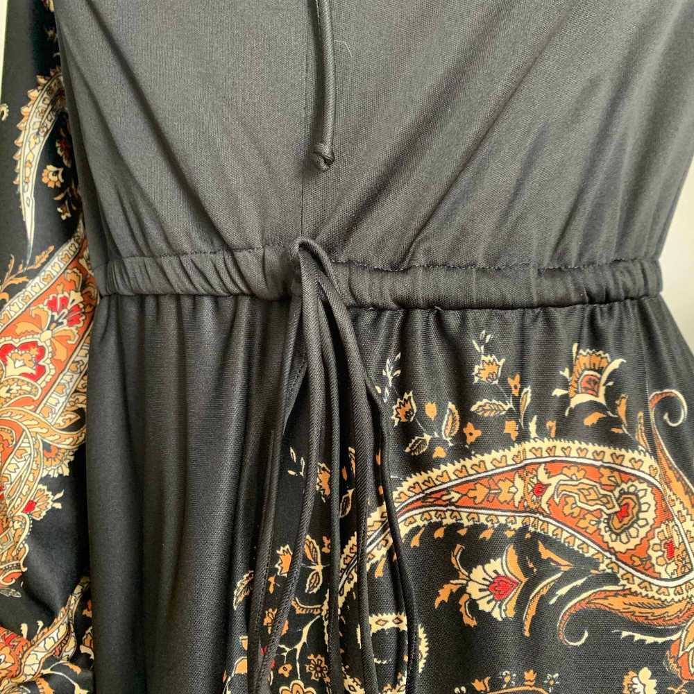 Black 1970s Paisley Maxi Dress - image 6