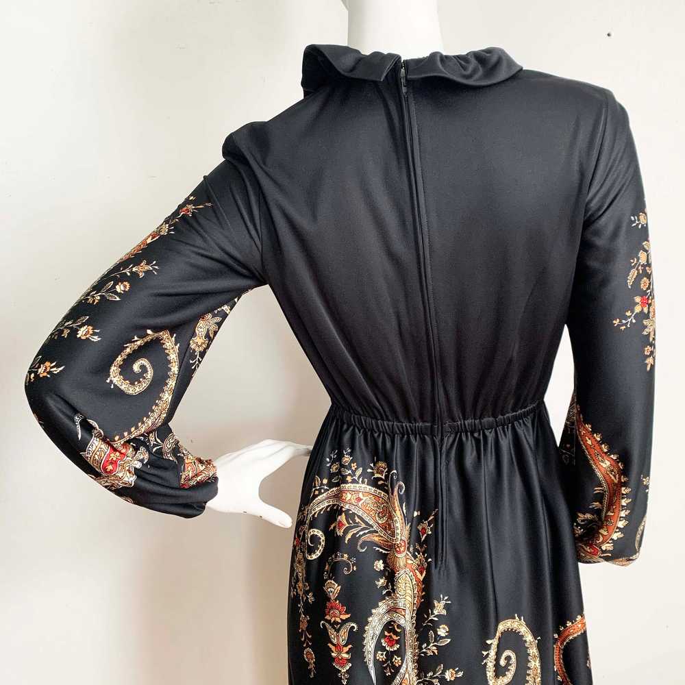 Black 1970s Paisley Maxi Dress - image 7