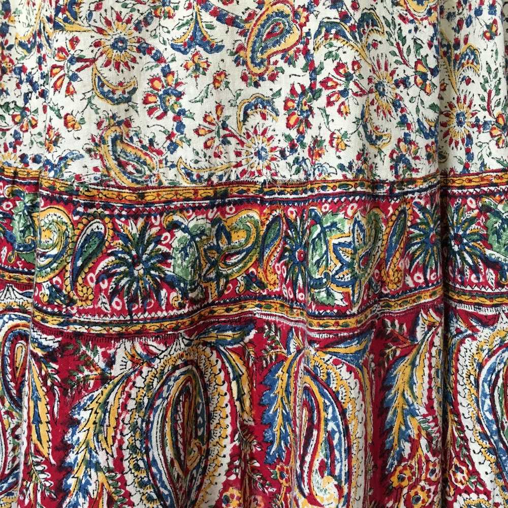 1950s Indian Cotton Paisley Dress - image 3