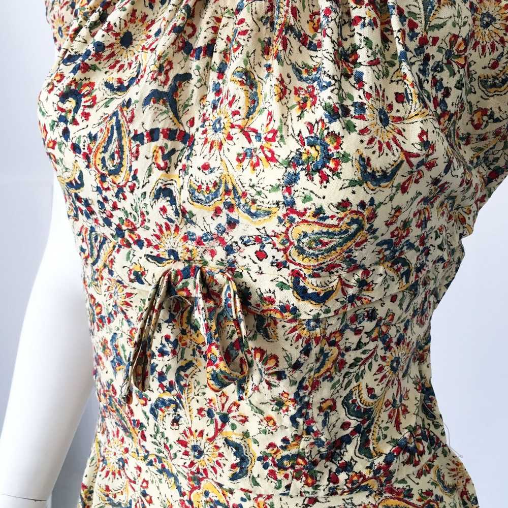 1950s Indian Cotton Paisley Dress - image 8