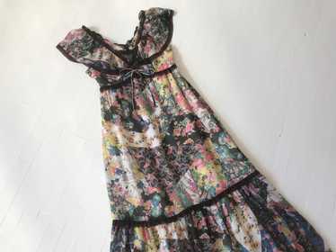 1970s Mixed Floral Print Maxi Dress - image 1