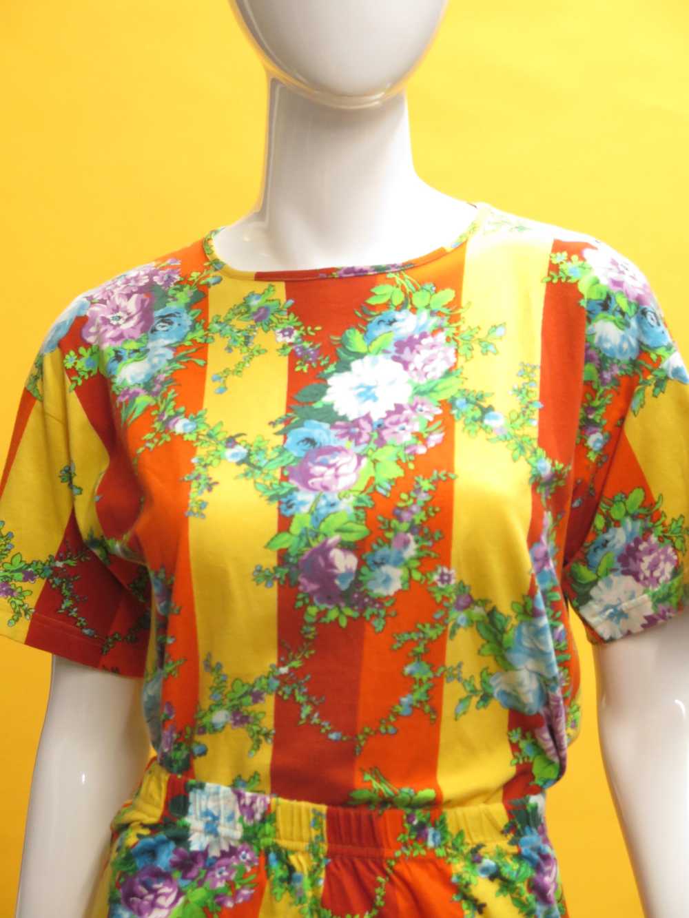 1990’s KENZO Jungle Striped & Floral Skirt Set - image 3