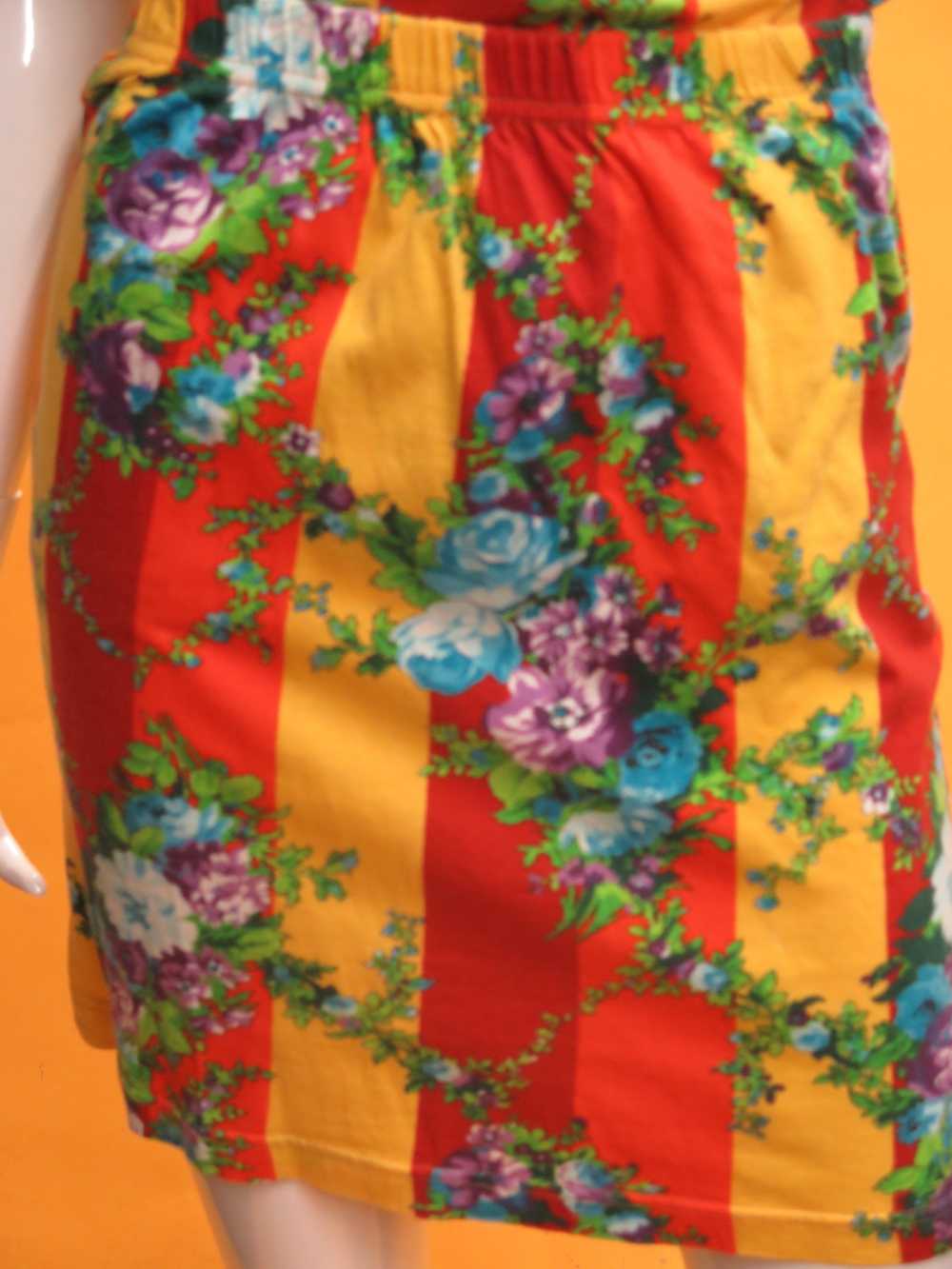 1990’s KENZO Jungle Striped & Floral Skirt Set - image 4