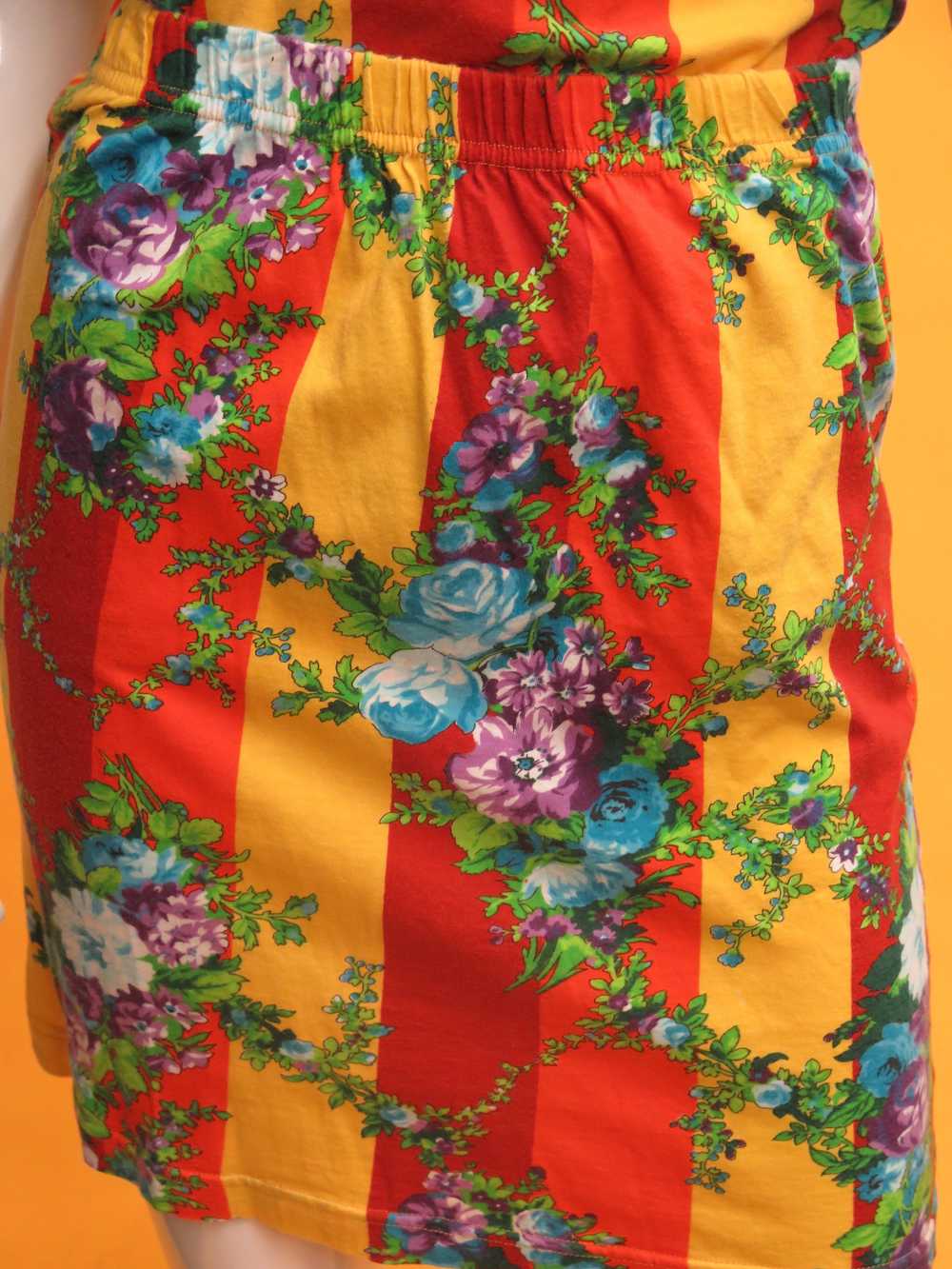 1990’s KENZO Jungle Striped & Floral Skirt Set - image 5