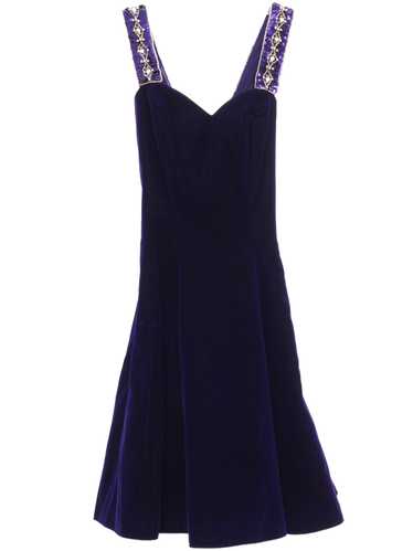 1990's De Laru Velvet Prom Or Cocktail Dress - image 1