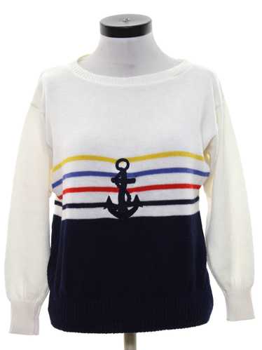 1970's Aileen Womens Preppy Sailor Sweater