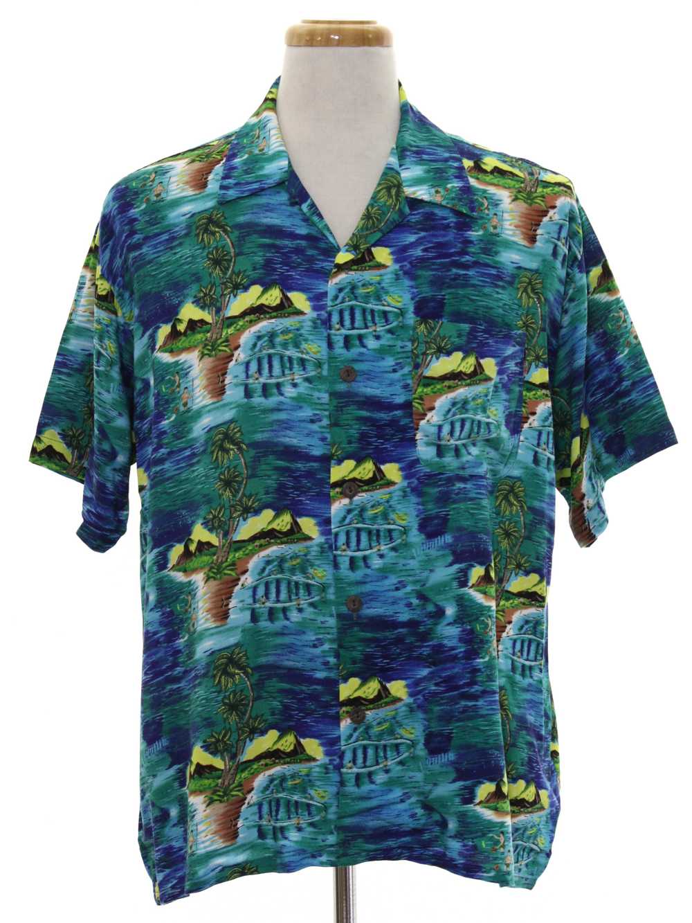 Ocean current hawaiian shirt - Gem