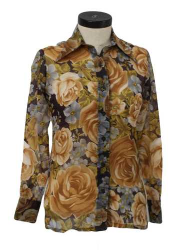 1970's Ivy Taylor Womens Print Disco Shirt