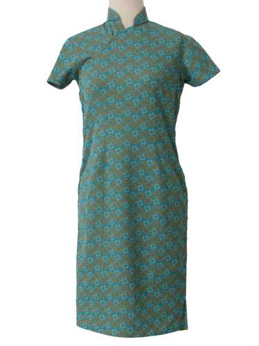 1970's Mod Knit Cheongsam Dress - image 1