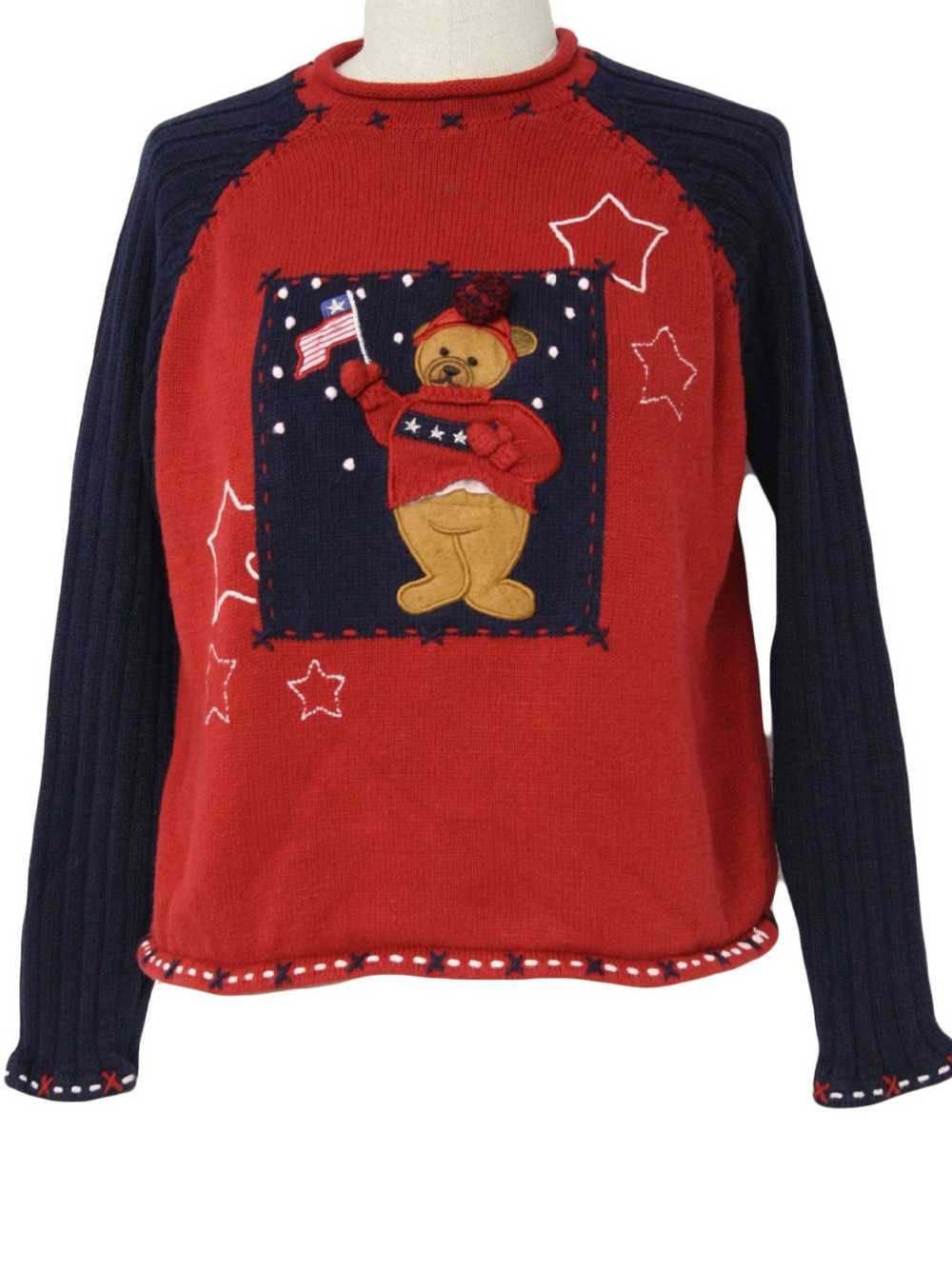 Karen Scott Womens Patriotic Bear-riffic Ugly Chr… - image 1