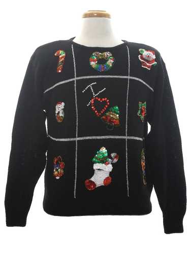 MJ Carroll Womens Ugly Christmas Sequined Cocktail