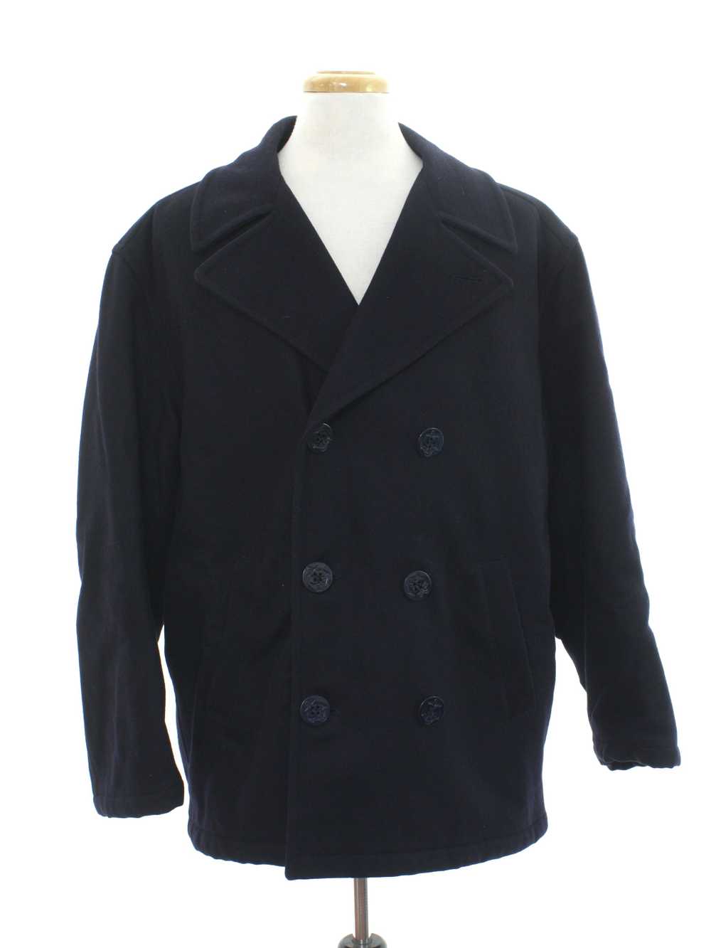 1990's Structure Mens Wool Pea Coat Jacket - image 1