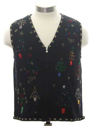 Erika Petite Womens Ugly Christmas Sweater Vest