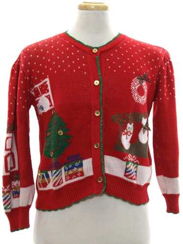 1980's Womens Vintage Cat-Tastic Ugly Christmas Sw