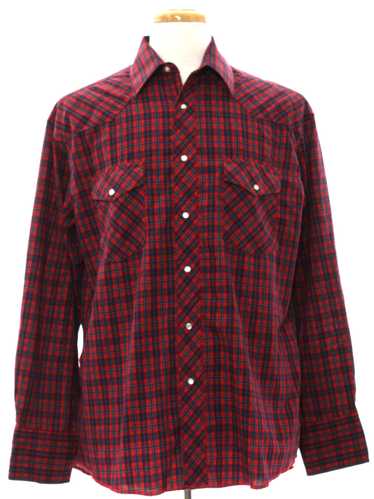 1980's Wrangler Mens Plaid Western Shirt