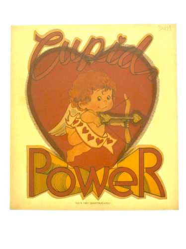 1980's Cupid Power glittery iron Iron-Ons - Chees… - image 1