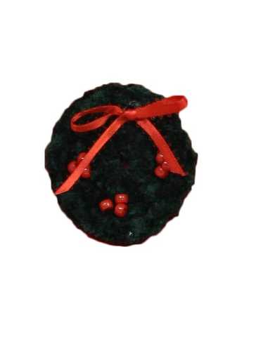 Handmade Wreath Pin Unisex Jewelry Hand Crocheted 
