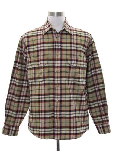 1980's Izod Mens Flannel Sport Shirt