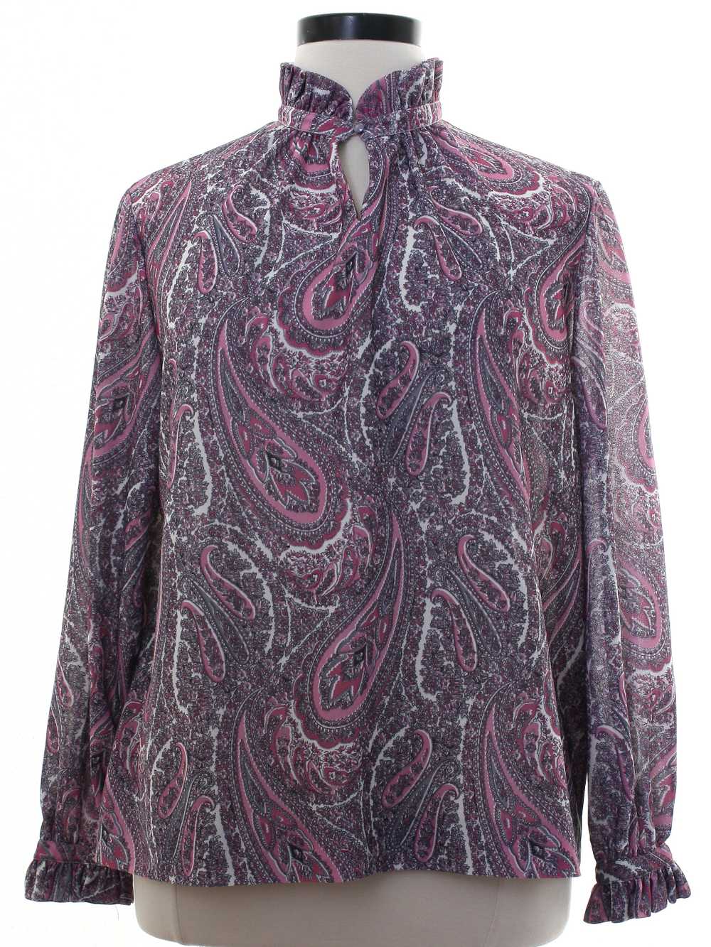 1980's Miss Accent Womens Paisley Secretary Shirt - image 1