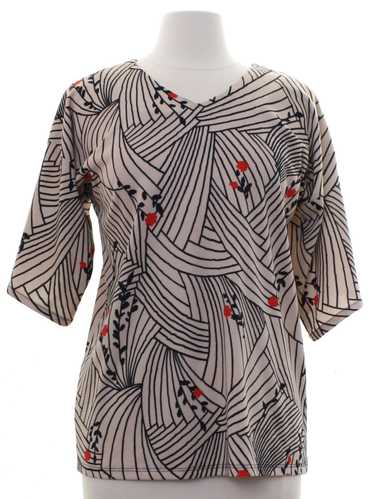 1970's Womens Print Tunic Style Shirt - image 1