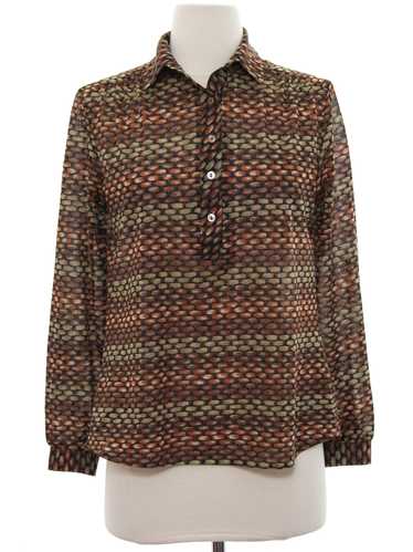 1970's Alex Colman Womens Print Shirt - image 1