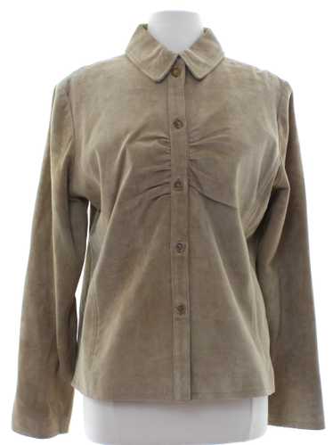 1990's Margaret Godfrey Womens Leather Suede Shirt