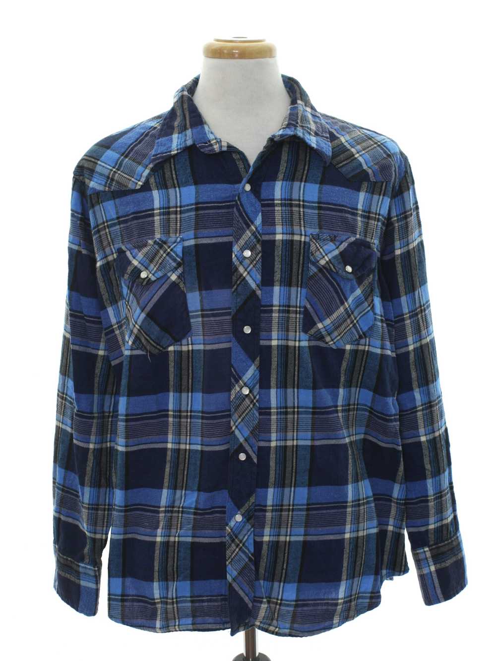 1990's Wrangler Mens Flannel Western Shirt - image 1