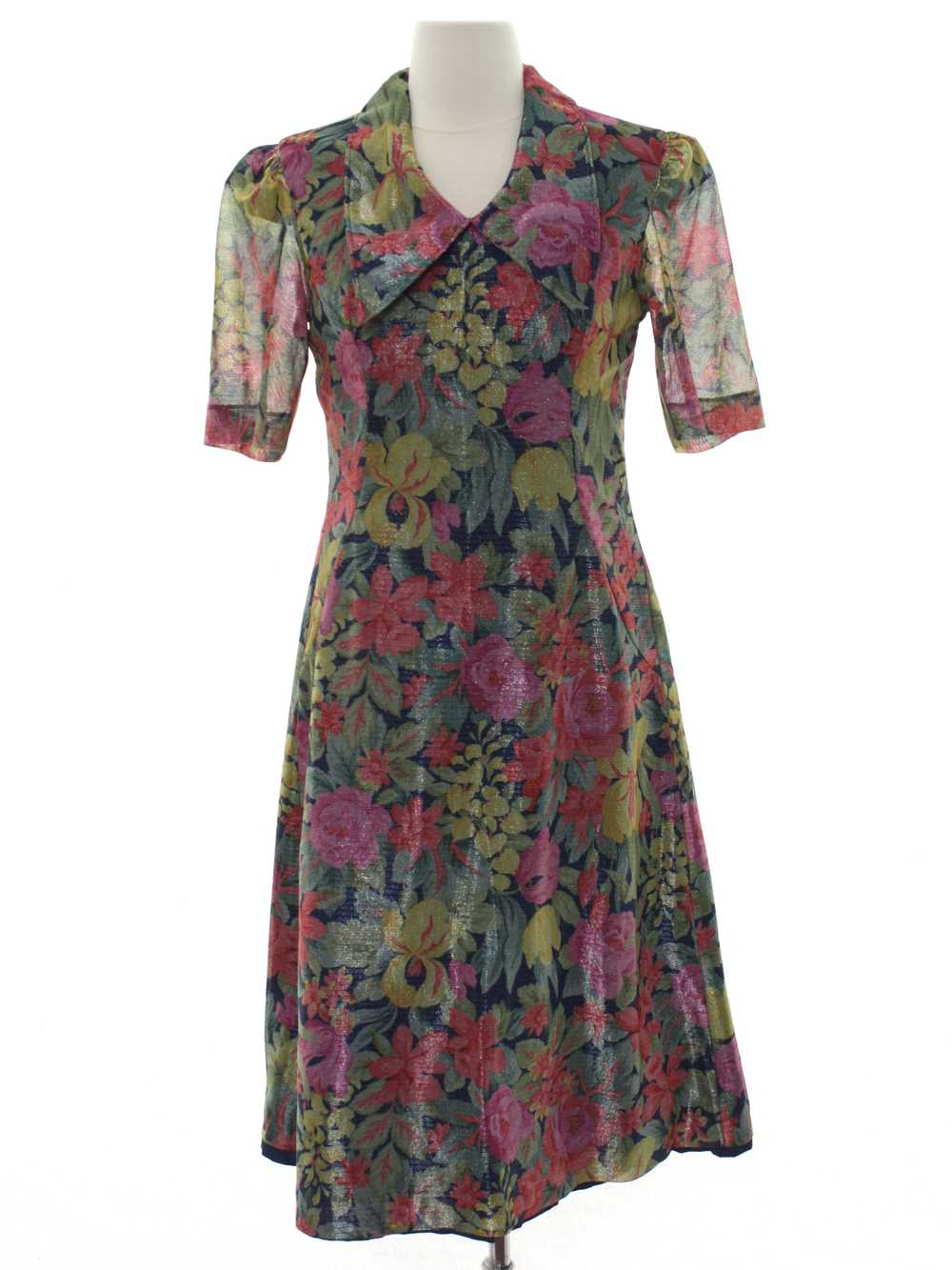 1980's Totally 80s Floral Dress - image 1