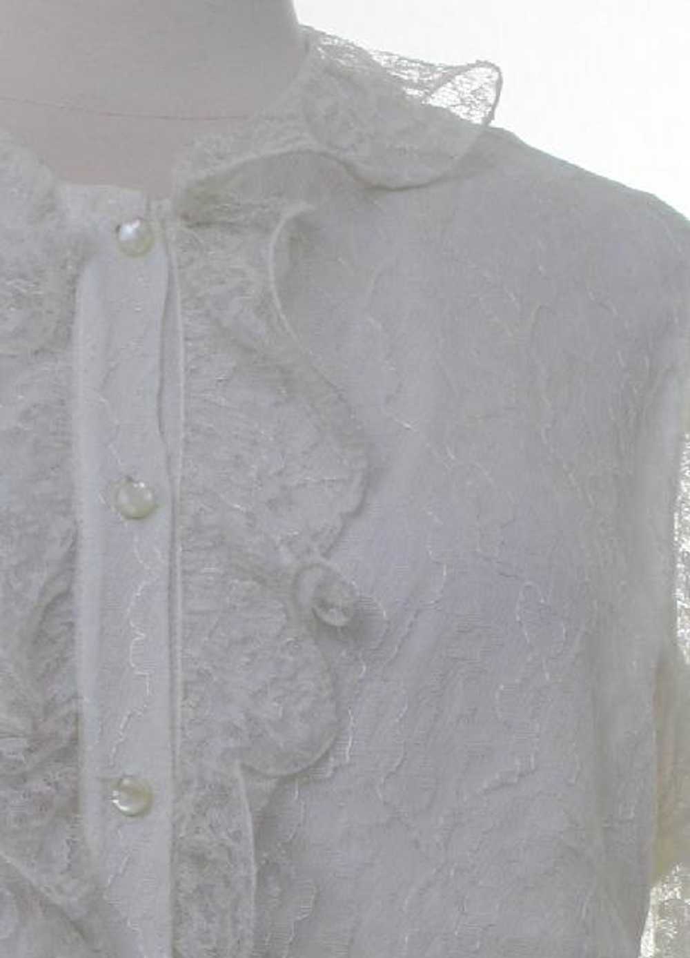 1960's Womens Ruffled Front Secretary Shirt - image 2