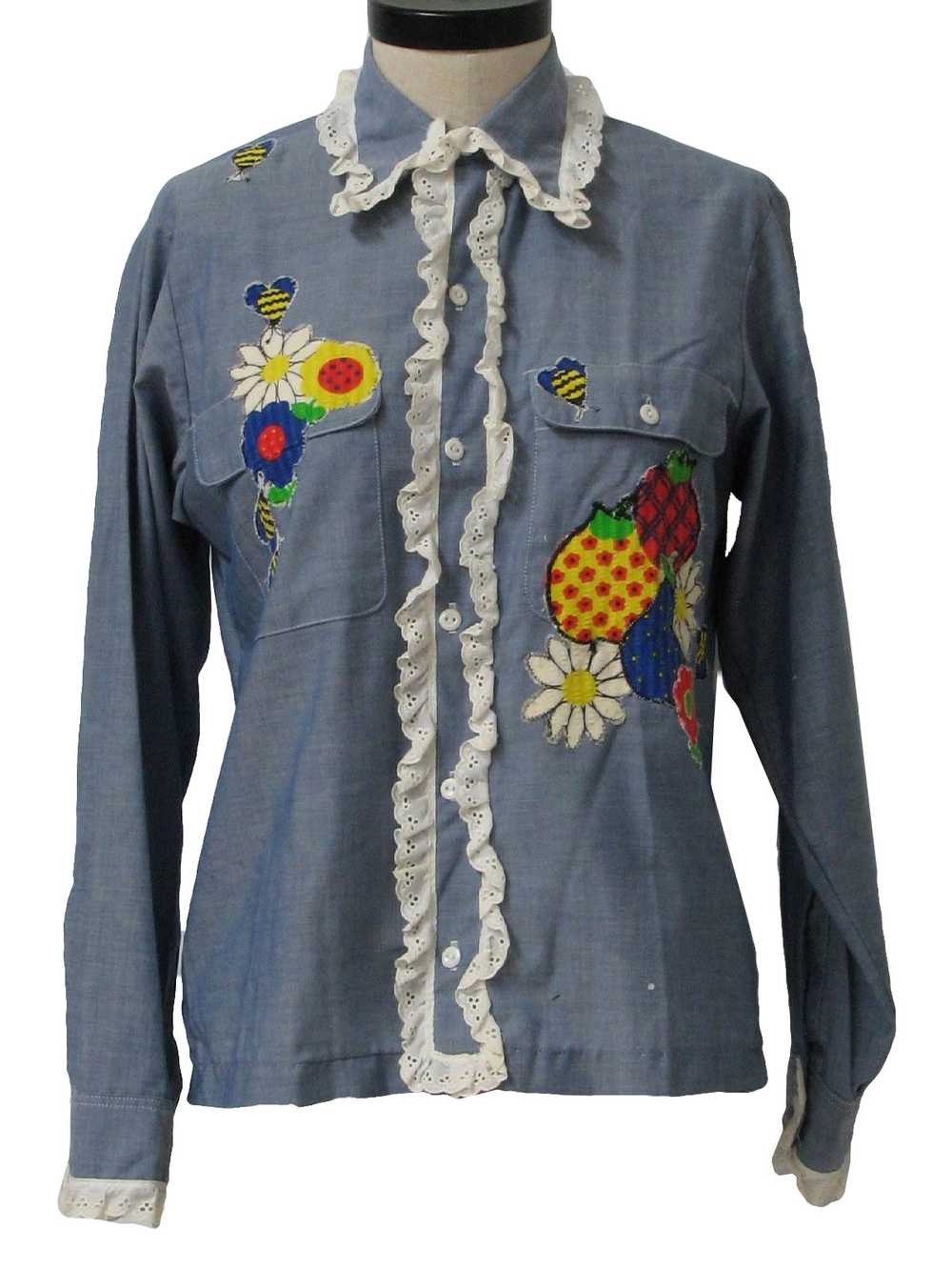 1970's Big Mac Womens Chambray Hippie Shirt - image 1