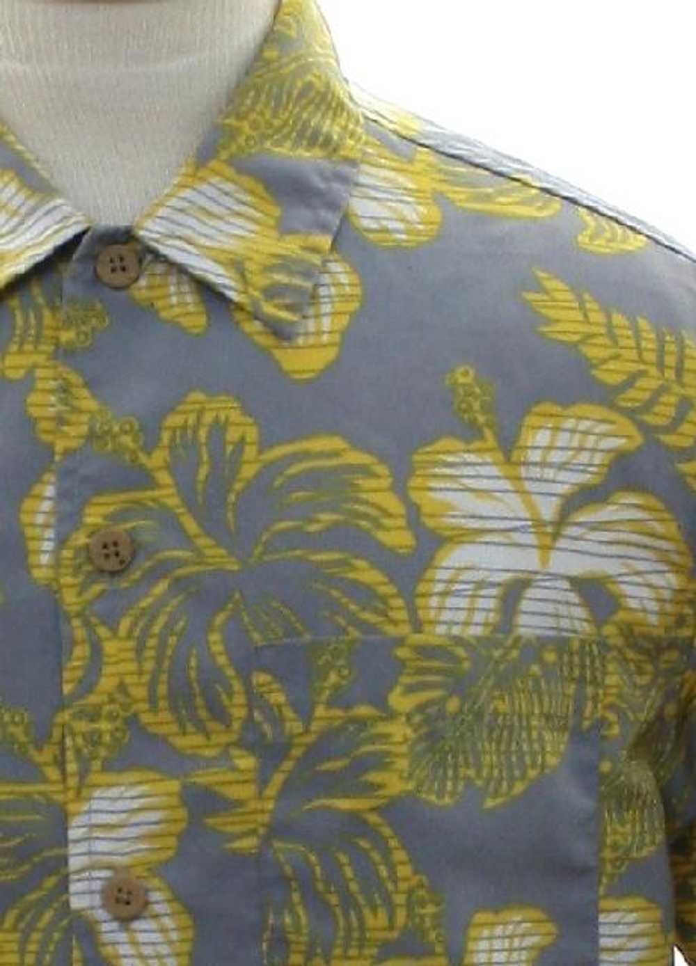 1980's Side Out Mens Hawaiian Style Print Sport S… - image 2