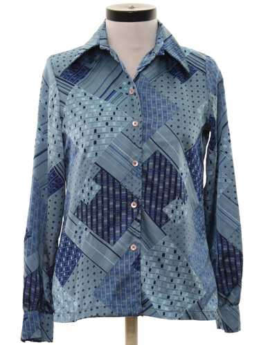 1970's Roberto Firenze Womens Print Disco Shirt