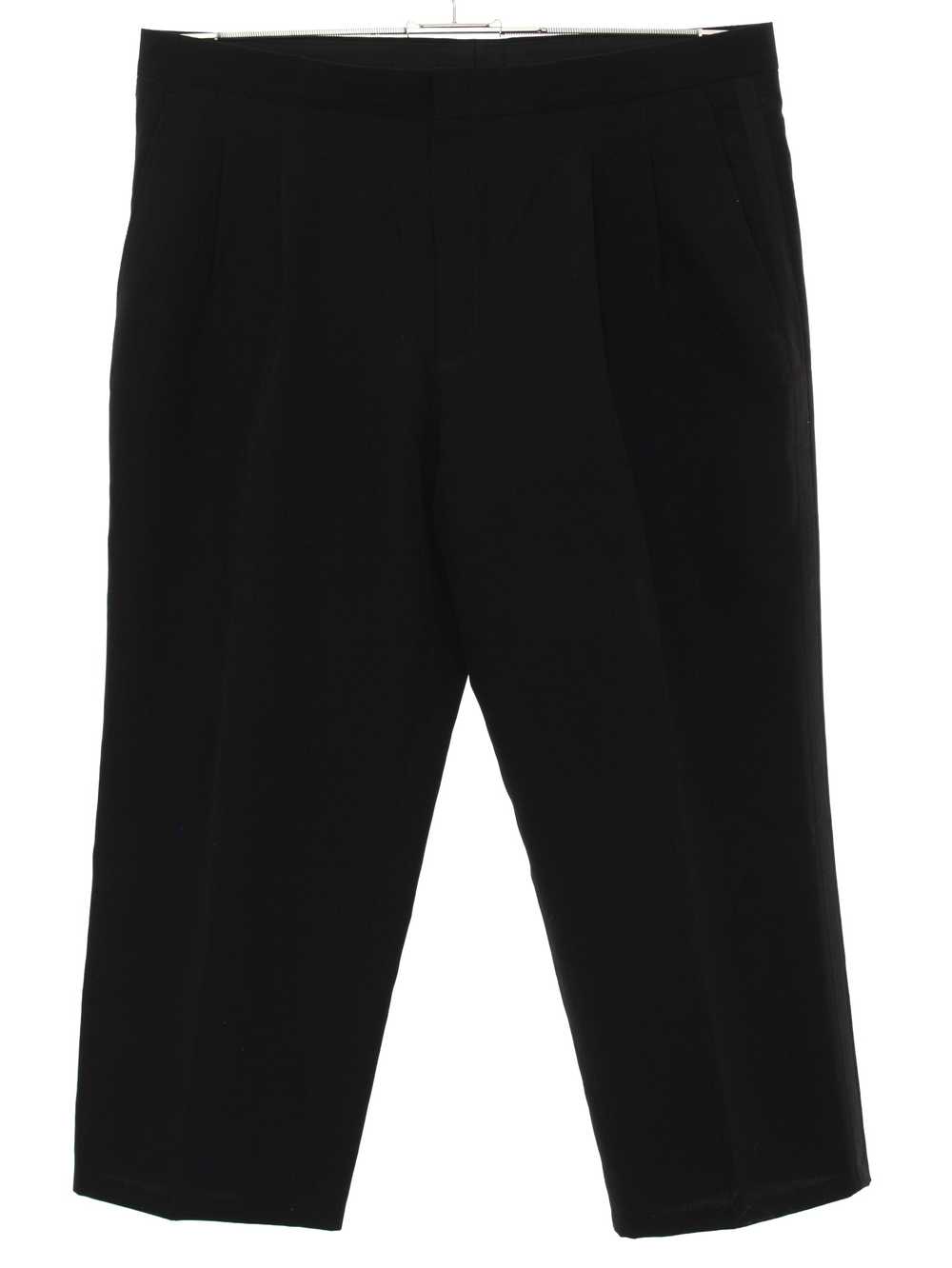 1990's Mens Black Pleated Tuxedo Pants - image 1