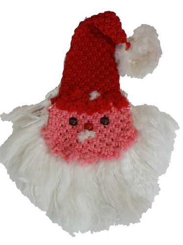 1980's Hand Macrame Home Craft Santa Macrame