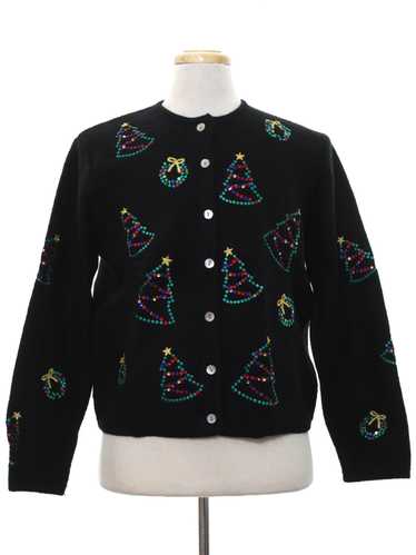 Karen Scott Womens Sequined Ugly Christmas Sweater