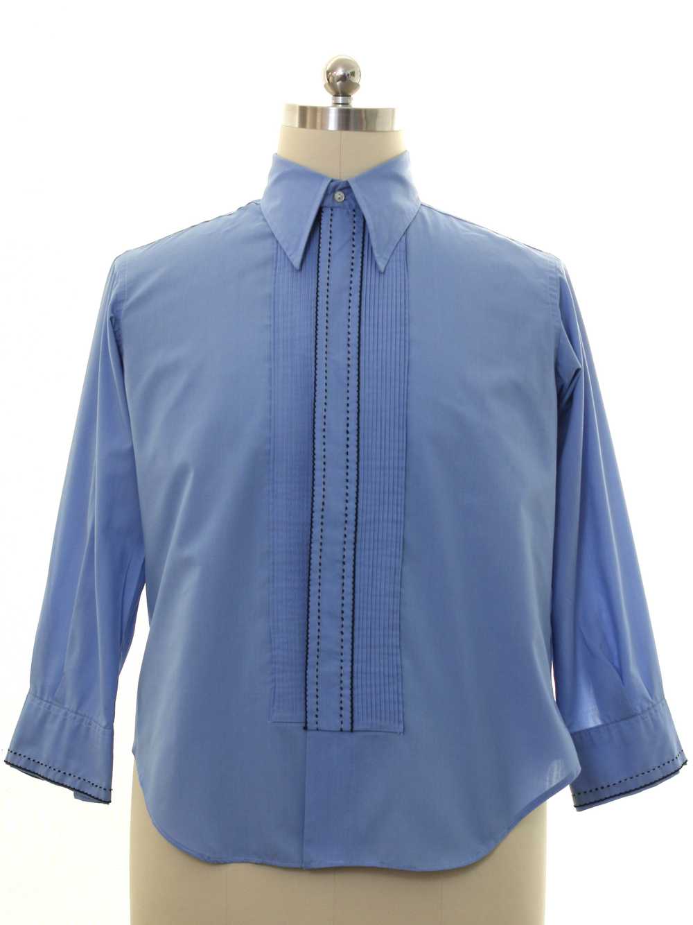 1970's Gala Mens Pleated Mod Tuxedo Shirt - image 1