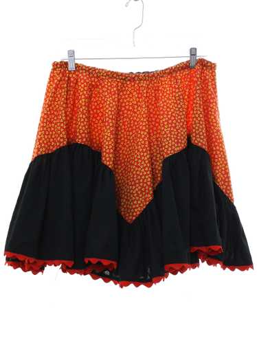 1970's Hippie Square Dance Mini Skirt