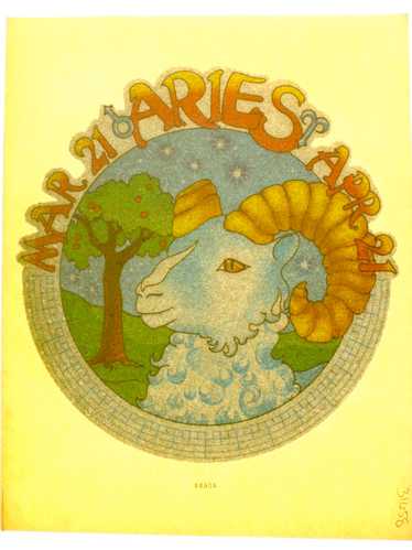 1970's MAR.21 ARIES APR.21 glittery iron Iron-Ons 