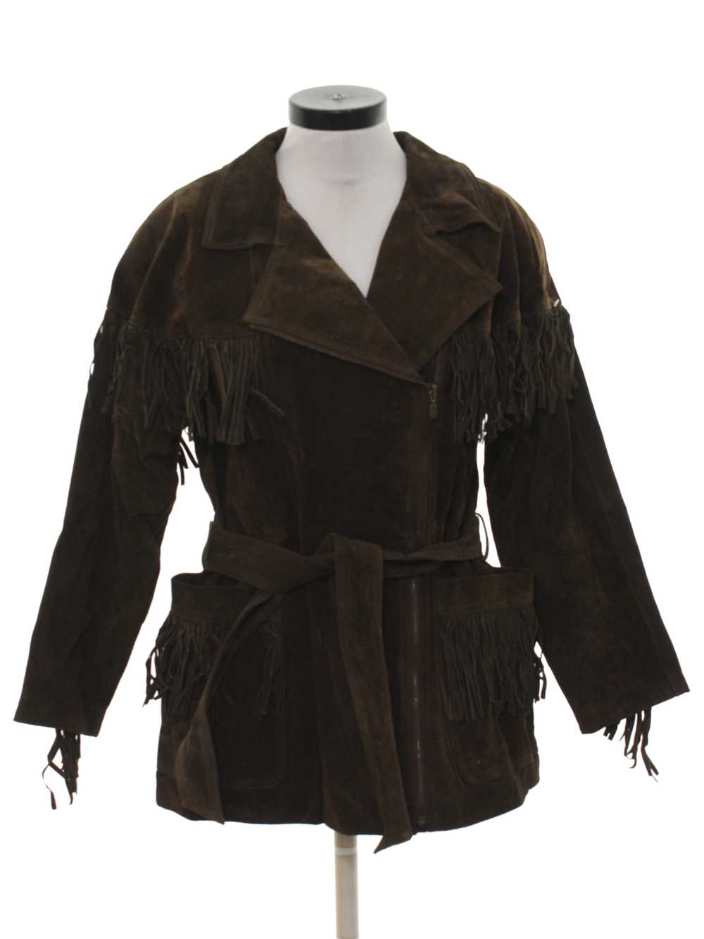 1980's Bagatelle Womens Suede Fringed Leather Jac… - image 1