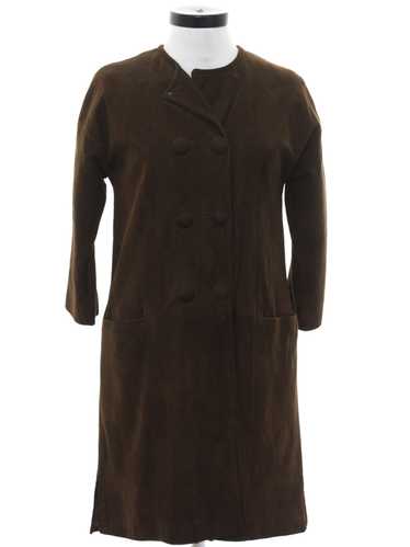 1960's Womens Leather Duster Coat Jacket