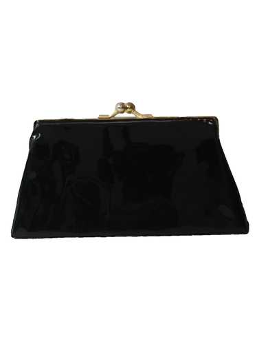 1960's Womens Patent Leather Clutch Purse