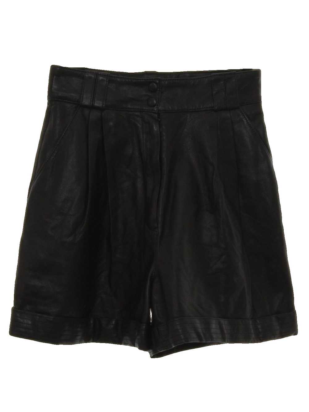 1980's Derishow Womens Totally 80s Leather Shorts - image 1