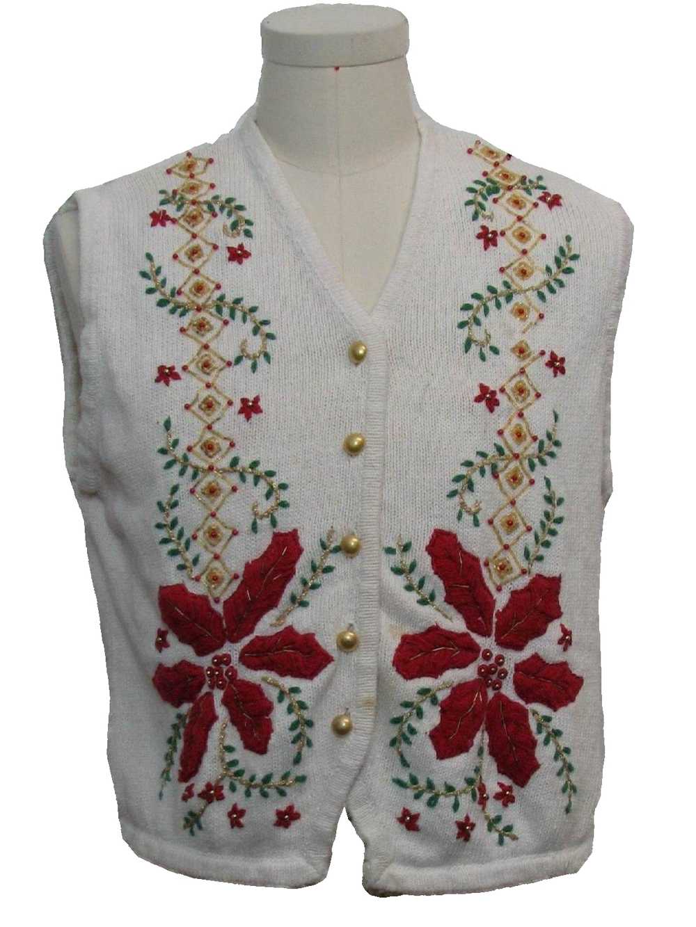 Kathie Lee Womens Ugly Christmas Sweater Vest - image 1