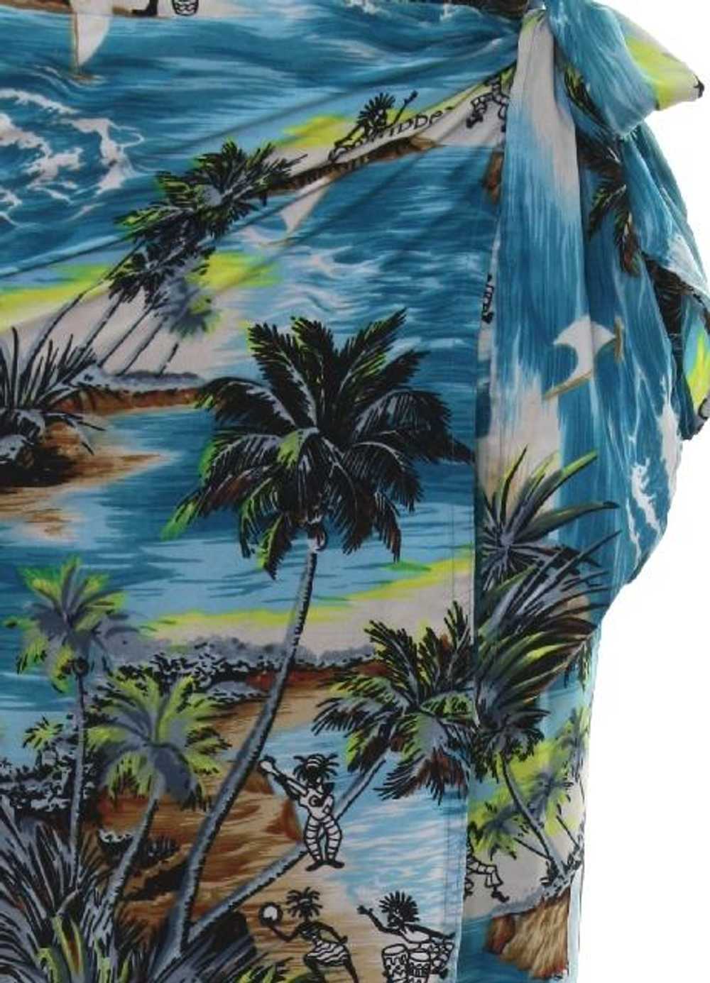 1980's Unreadable Label Hawaiian Wrap Skirt - image 2