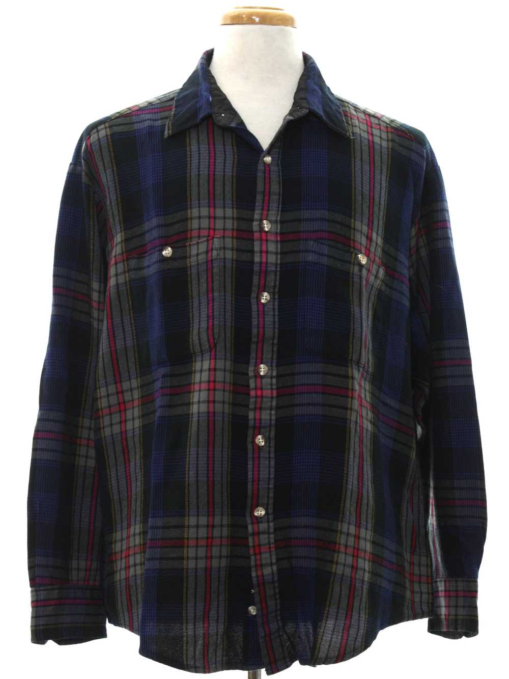 1990's Windridge Mens Flannel Shirt - Gem