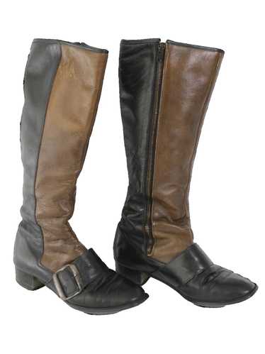 1960's Womens Mod Leather Boots Shoes