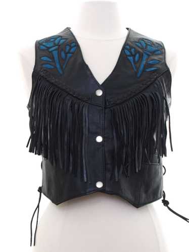 1990's Unik Womens Wicked 90s Fringed Leather Vest