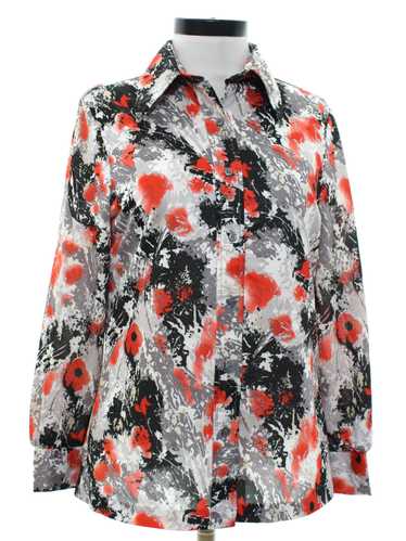 1970's Womens Print Disco Shirt - image 1