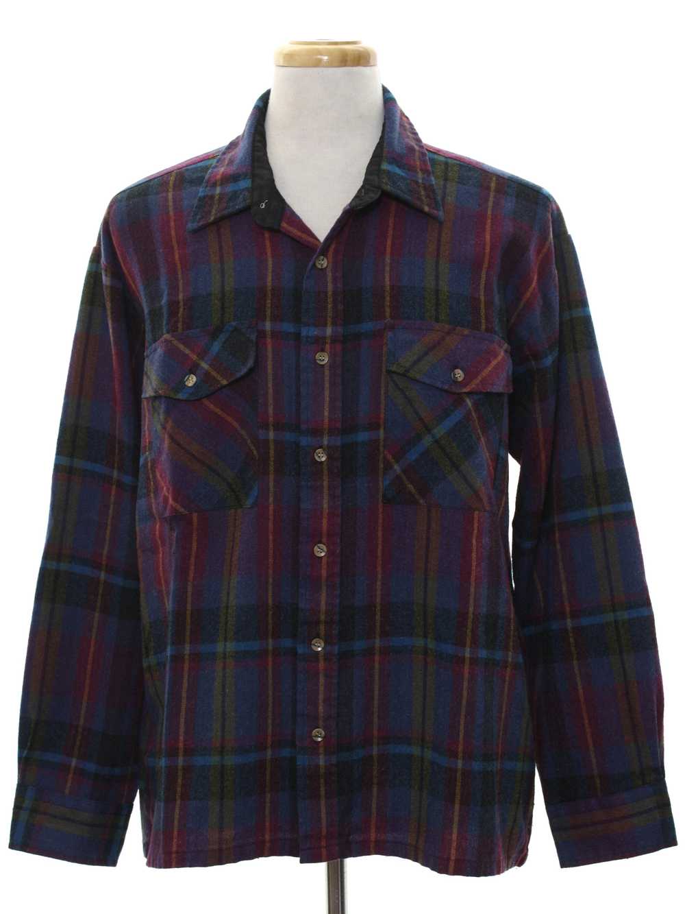 1980's Claybrooke Mens Flannel Shirt - image 1