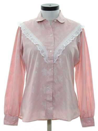 1970's Womens Ruffled Western Style Shirt